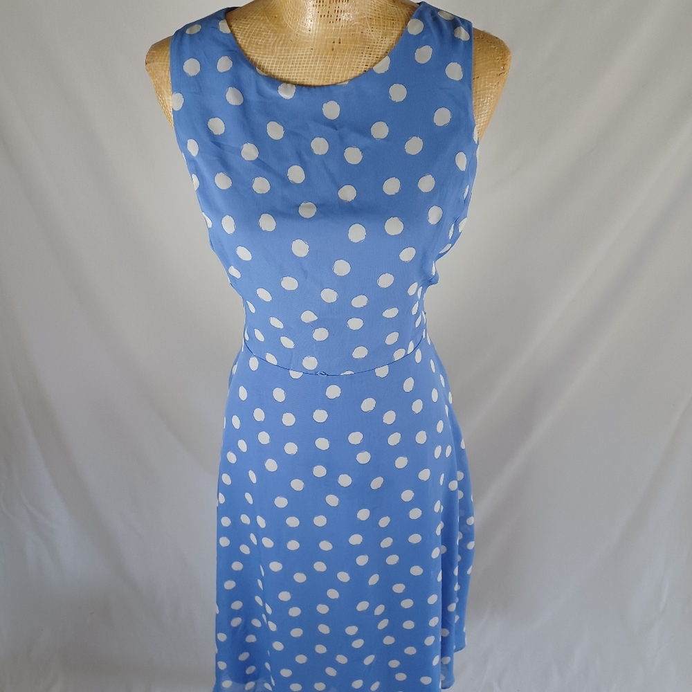 Blue Jessica Howard Polka Dot Dress Size 8